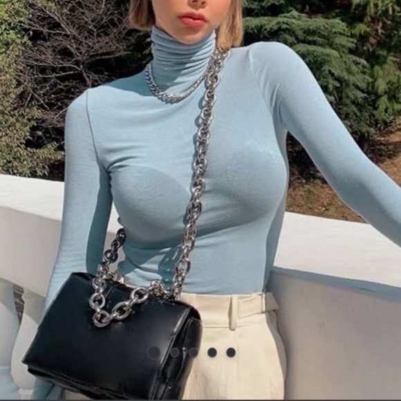 H&M Sweaters - H&M blue jersey turtleneck